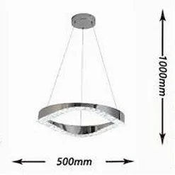 LAMPADARIO LED SOFFITTO 25 W SOSPESO IN ACCIAIO CRISTALLO LUCE FREDDA 8000K B72