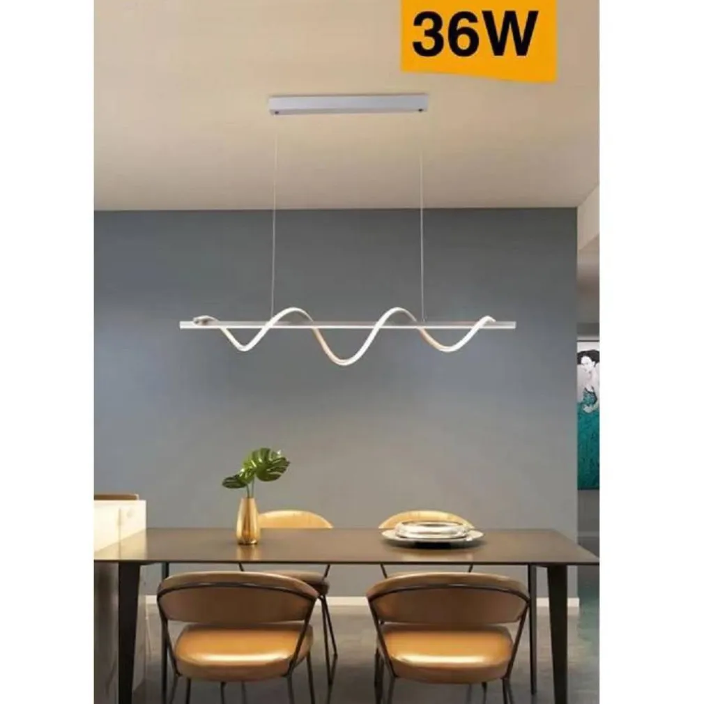 LAMPADARIO LED SOSPENSIONE 36W MODERNA TWIST BIANCO LUCE 6500K 3000K 4000K B65-B