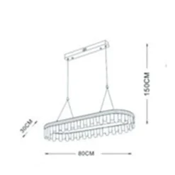 LAMPADARIO LED SOSPESO ORO 50 W OVALE CON CRISTALLI 3 COLORAZIONE LUCE LP-40-3C