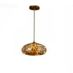 LAMPADARIO LED 10W A CUPOLA EFFETTO CIELO STELLATO IN VETRO LUCE 7500K 3000K A48