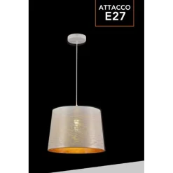 LAMPADARIO MINIMAL A SOSPENSIONE IN METALLO OPACO CON INTERNO RAMATO ATTACCO E27 IP20 A73