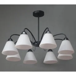 LAMPADARIO MODERNO A 8 BRACCI COPPE IN VETRO LAMPADA A SOSPENSIONE LUCI E27 00859