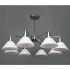 LAMPADARIO MODERNO LED A SOSPENSIONE A 8 BRACCI CON COPPE VETRO LAMPADA LUCE E14 00897