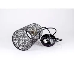 LAMPADARIO PENDENTE A SOSPENSIONE IN METALLO NERO MATTO STILE ELEGANTE VT-7131