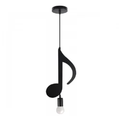 LAMPADARIO PENDENTE A SOSPENSIONE NOTA MUSICALE NOTA CROMA NERO E27 B01-N03