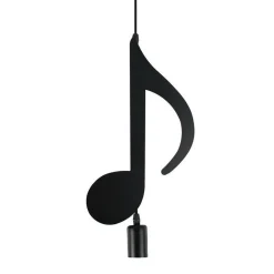 LAMPADARIO PENDENTE A SOSPENSIONE NOTA MUSICALE NOTA CROMA NERO E27 B01-N03