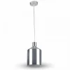 LAMPADARIO PENDENTE LAMPADA A SOSPENSIONE CROMATO A FORMA DI CILINDRO VT-8175