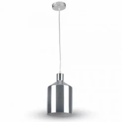 LAMPADARIO PENDENTE LAMPADA A SOSPENSIONE CROMATO A FORMA DI CILINDRO VT-8175
