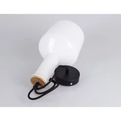 LAMPADARIO PENDENTE LAMPADA A SOSPENSIONE IN LEGNO E VETRO CHIARO MODERNO 7177