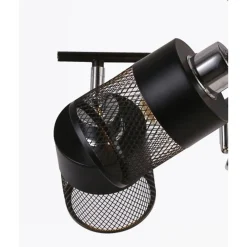 LAMPADARIO PLAFONIERA A SOFFITTO CON 5 PARALUMI LAMPADE ATTACCO E27 IN METALLO 00280