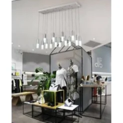 LAMPADARIO SOFFITTO A SOSPENSIONE 14 CILINDRI PENDENTI DESIGN MODERNO 6500K B05