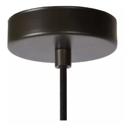 LAMPADARIO SOFFITTO CON PARALUME 3 ANELLI METALLO TRAFORATO NERO ATTACCO E27 A62