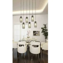 LAMPADARIO SOFFITTO E27 DI FORMA OVALE NERO BIANCO PORTALAMPADA SOSPENSIONE A34