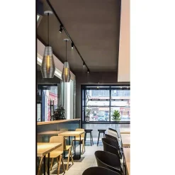 LAMPADARIO SOFFITTO FORMA OVALE IN VETRO LAMPADA SOSPENSIONE ATTACCO E27 A36-01