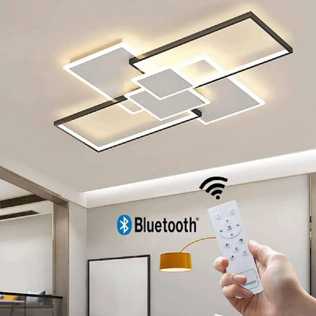 LAMPADARIO SOFFITTO LED 83 W PLAFONIERA TRE COLORAZIONE MODERNA BLUETOOTH C67-3C