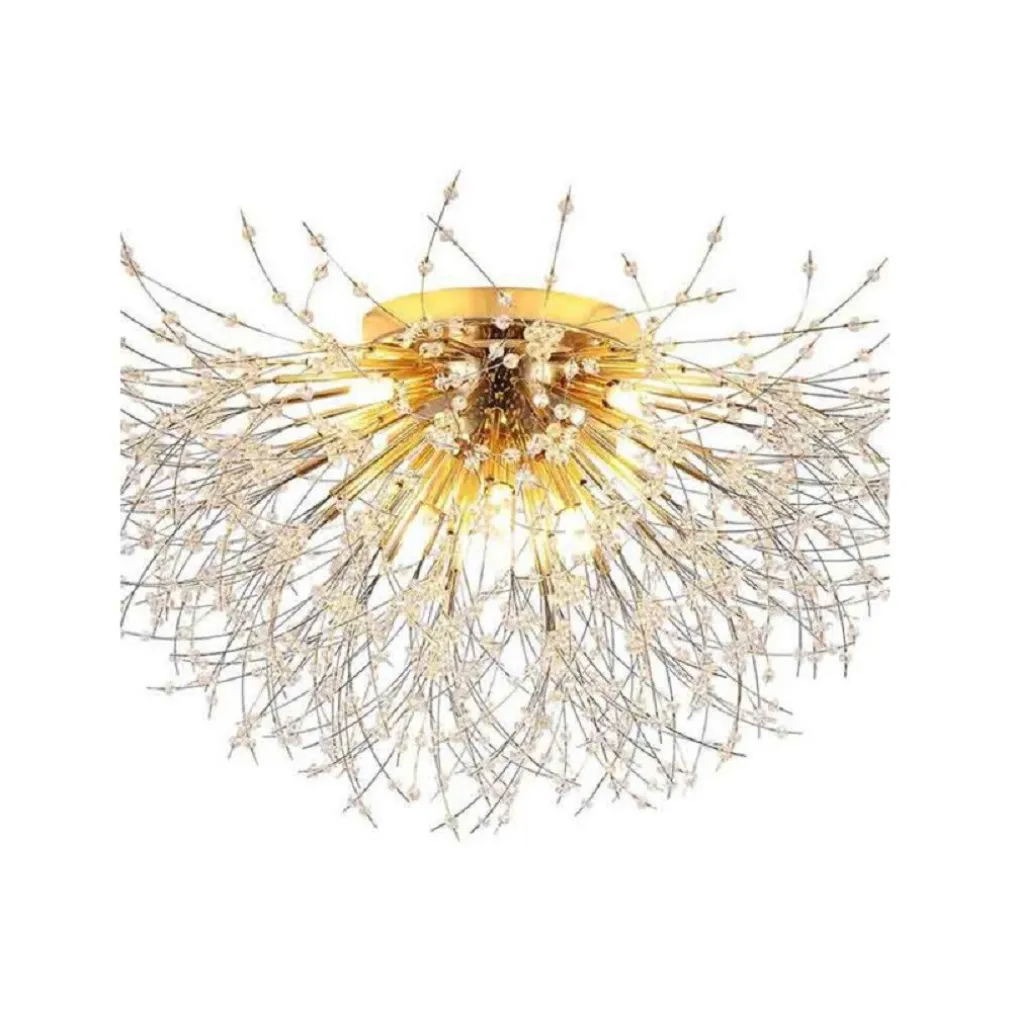 LAMPADARIO SOFFITTO PLAFONIERA ORO MODERNA CRISTALLI FUOCHI D'ARTIFICIO G9 PN-13