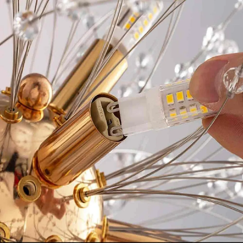 LAMPADARIO SOFFITTO PLAFONIERA ORO MODERNA CRISTALLI FUOCHI D'ARTIFICIO G9 PN-13