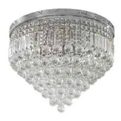 LAMPADARIO SOFFITTO PLAFONIERA CON SFERE CRISTALLI IN VETRO PORTALAMPADA E14 A