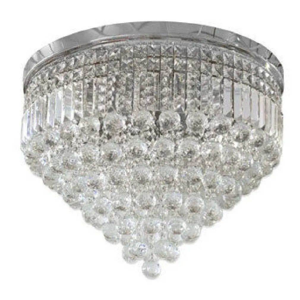 LAMPADARIO SOFFITTO PLAFONIERA CON SFERE CRISTALLI IN VETRO PORTALAMPADA E14 A