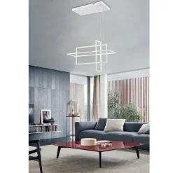 LAMPADARIO SOSPENSIONE 3 RETTANGOLI MODERNA LUCE 4000K 3000K 6500K BIANCA LP-35