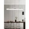 LAMPADARIO SOSPESO LED DESIGN CERCHIO OVALE BIANCO MODERNO PENDENTE 54W LP-30B