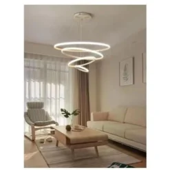LAMPADARIO SOSPESO LED 120W 4 CERCHI PENDENTE ROTONDO ANELLI BIANCO LUCE 4000K 50279