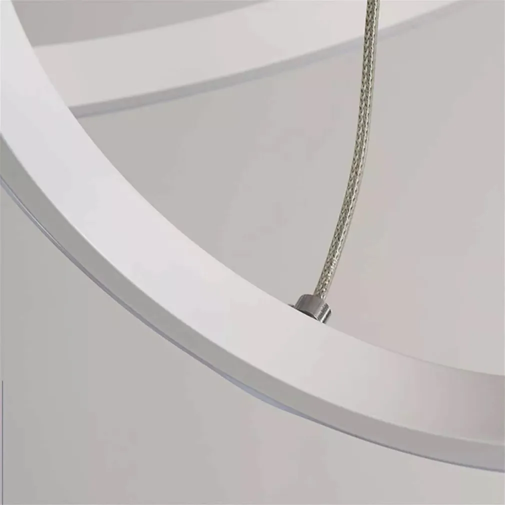 LAMPADARIO SOSPESO LED 120W 4 CERCHI PENDENTE ROTONDO ANELLI BIANCO LUCE 4000K 50279