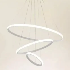LAMPADARIO SOSPESO LED 100W 3 CERCHI PENDENTE ANELLI BIANCO LUCE 4000K MODERNO 50262