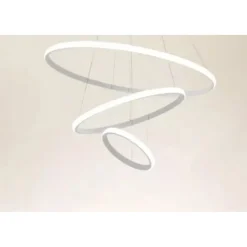 LAMPADARIO SOSPESO LED 100W 3 CERCHI PENDENTE ANELLI BIANCO LUCE 4000K MODERNO 50262