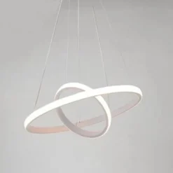 LAMPADARIO SOSPESO LED 60W 2 CERCHI PENDENTE ROTONDO ANELLI BIANCO LUCE 4000K 50248