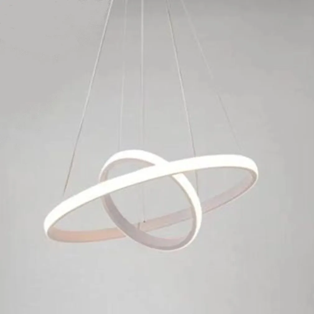 LAMPADARIO SOSPESO LED 60W 2 CERCHI PENDENTE ROTONDO ANELLI BIANCO LUCE 4000K 50248