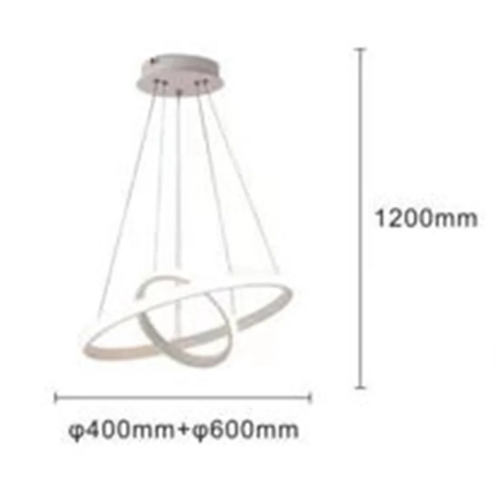 LAMPADARIO SOSPESO LED 60W 2 CERCHI PENDENTE ROTONDO ANELLI BIANCO LUCE 4000K 50248