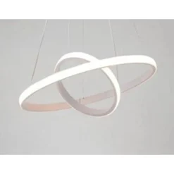 LAMPADARIO SOSPESO LED 60W 2 CERCHI PENDENTE ROTONDO ANELLI BIANCO LUCE 4000K 50248