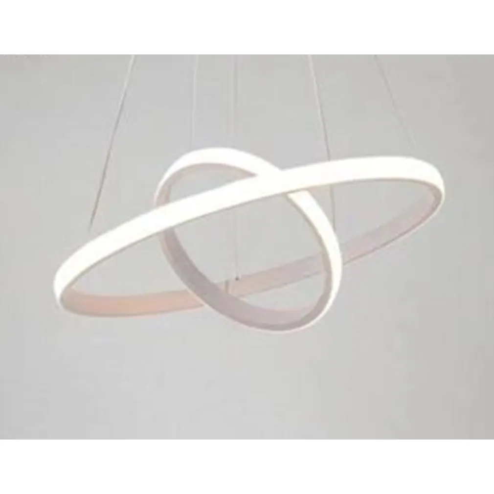 LAMPADARIO SOSPESO LED 60W 2 CERCHI PENDENTE ROTONDO ANELLI BIANCO LUCE 4000K 50248