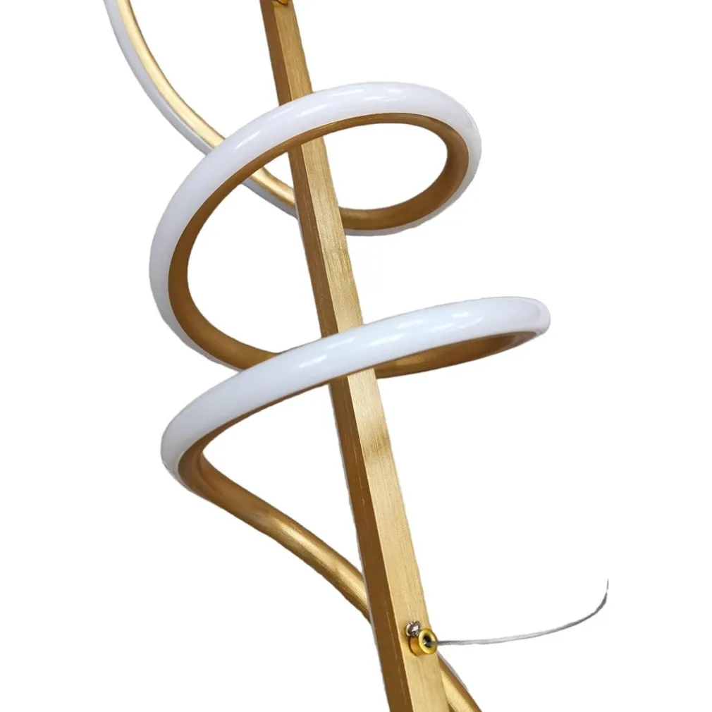 LAMPADARIO SOSPESO LED 65W ORO SPIRALE ONDULATO VORTICE ORIZZONTALE LUCE 3000K-6500K 01158