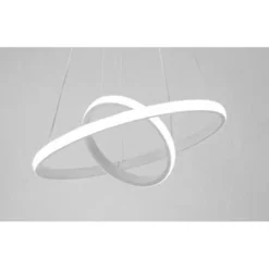 LAMPADARIO SOSPESO LED 60W 2 CERCHI PENDENTE ROTONDO ANELLI BIANCO LUCE 6500K 50286