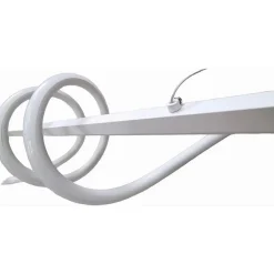 LAMPADARIO SOSPESO LED 65W BIANCO SPIRALE ONDULATO VORTICE ORIZZONTALE LUCE 3000K-6500K 01141