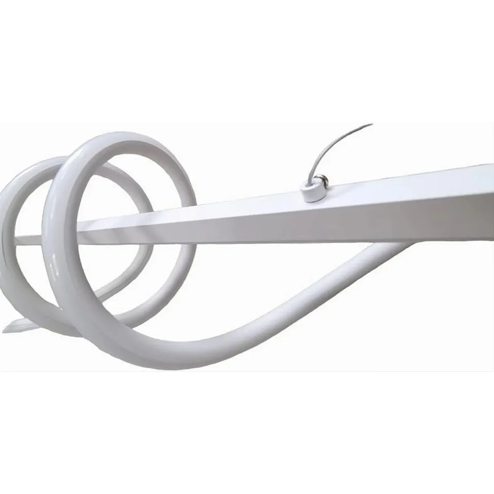 LAMPADARIO SOSPESO LED 65W BIANCO SPIRALE ONDULATO VORTICE ORIZZONTALE LUCE 3000K-6500K 01141