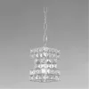 LAMPADARIO SOSPESO RETTANGOLARE INTRECCIATO CON CRISTALLI LUCE E27 ARGENTO 32415