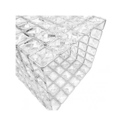 LAMPADARIO SOSPESO RETTANGOLARE CON CRISTALLI LAMPADA LUCE E27 ARGENTO 32330