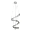 LAMPADARIO SPIRALE SOSPENSIONE REGOLABILE CRISTALLI BASE SPECCHIO 32W 6500K B15