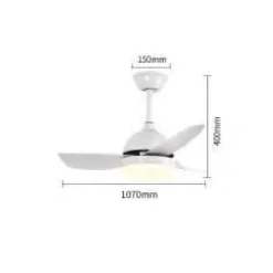 LAMPADARIO VENTILATORE SOFFITTO PLAFONIERA MODERNA LED 3 PALE DIMMERABILE 60001