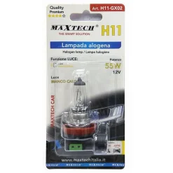 LAMPADINA ALOGENA H11 LUCE FENDINEBBIA BIANCO CALDO AUTO MOTO 12 V 55 W H11-GX02