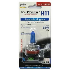 LAMPADINA ALOGENA H11 LUCE FENDINEBBIA BIANCO FREDDO AUTO MOTO 12V 55 W H11-BX02