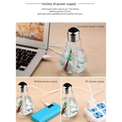 LAMPADINA DIFFUSORE UMIDIFICATORE PER AMBIENTI LED RGB AROMATERAPIA CROMOTERAPIA