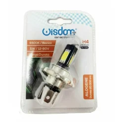 LAMPADINA LED H4 NERO PER MOTOCICLO LUCE BIANCO 6500K 5WATT LUNGA DURATA XC-1292