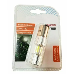 LAMPADINA PER MOTOCICLO BA20D ALOGENA LUCE BIANCA 6500K 3W LUNGA DURATA XC-1308