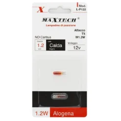 LAMPADINE DI POSIZIONE T5 W1.2W 12 V 1.2 W LUCE CALDA ALOGENA NO CANBUS L-P122