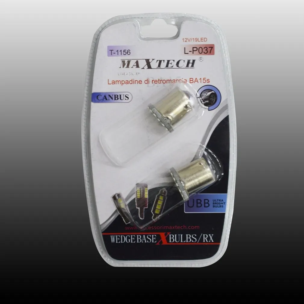 LAMPADINE DI RETROMARCIA BA15S 12V/19LED LAMPADINE ULTRA LUMINOSE MAXTECH L-P037