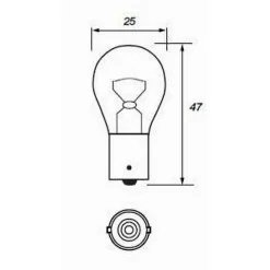 LAMPADINE PER INDICATORE DI DIREZIONE POSTERIORE AUTO 382 12V 21 W BA15S L-P076